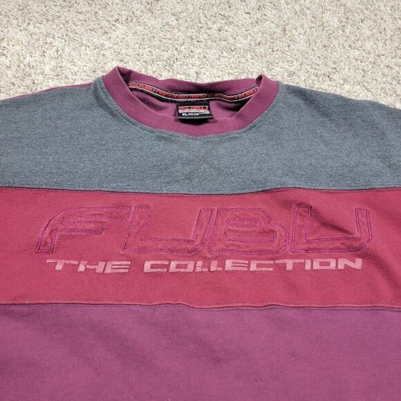 Fubu Sweatshirt Mens XL Burgundy Embroidered Crewneck  Hip Hop Retro Marks* - Picture 3 of 9